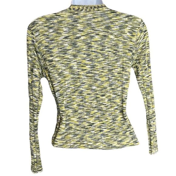 Kookai Women's Space Dye Knitted Button-Up V-Neck Sweater Cardigan Yellow Size 1 - Picture 3 of 9